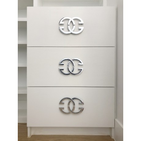 P80105.192CP 7-1/2" Modern Style Closet Cabinet Pull Handle Art Design Closet Door Pull Handle Decorative Furniture Pull Drawer Handle Pull
