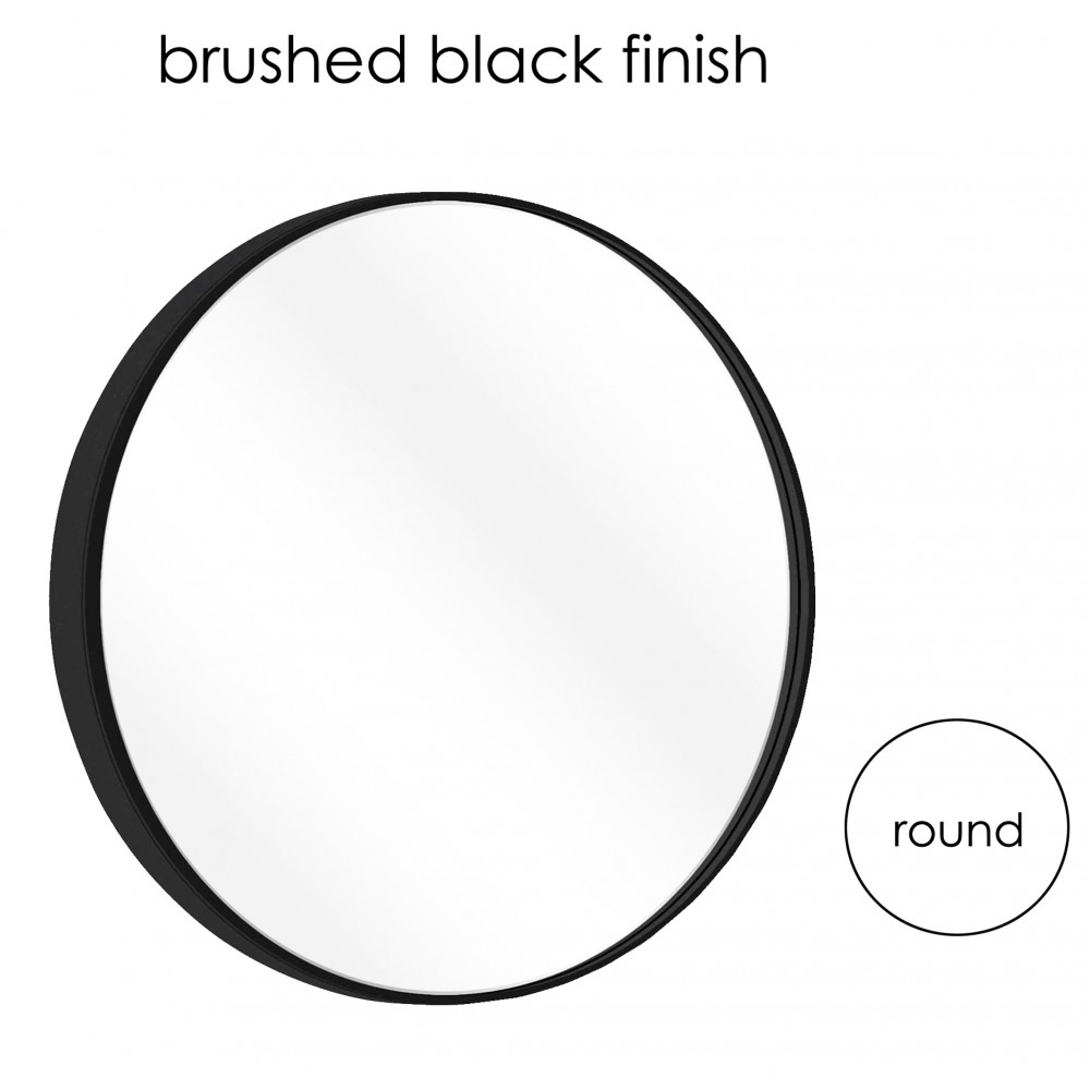 MR315BLK 31.5" Round Bath Mirror Brushed Black Finish 