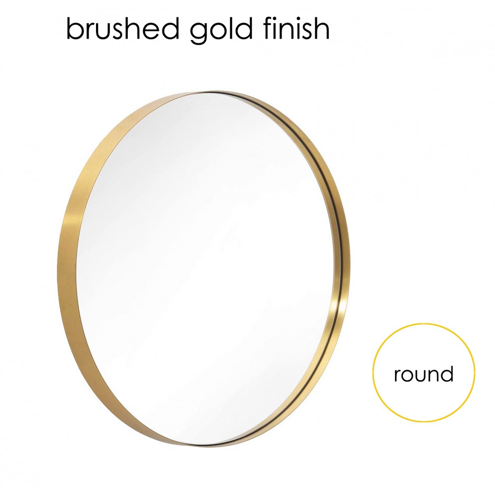 MR315GD 31.5" Round Bath Mirror Brushed Gold Finish 