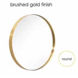 MR315GD 31.5" Round Bath Mirror Brushed Gold Finish 