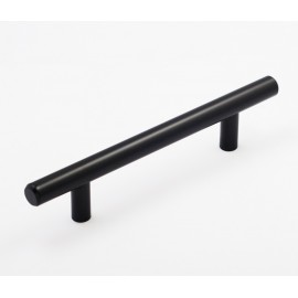 P68078BLK Flat Black Finish Powder Coated Heavy Duty Steel T Bar Handle CC 3-3/4", 5", 6-1/4" Bar Dia:1/2"(12mm) Cabinet Pull Knob Furniture Handle Wood Door Pull Cupboard Handle