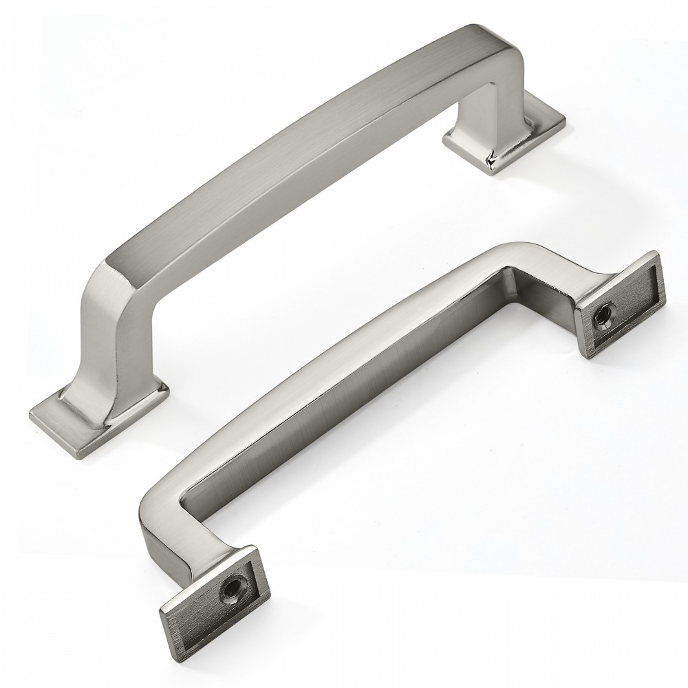 P8266.96SN Slightly Brushed Satin Nickel Euro Design Modern Style Kitchen Cabinet Pull Handle Closet Wood Door Pull Handle Cabinet Door Decorative Cabinet Hardware Home Decor Furniture Pull Drawer Handle Cupboard Pull P03.SN