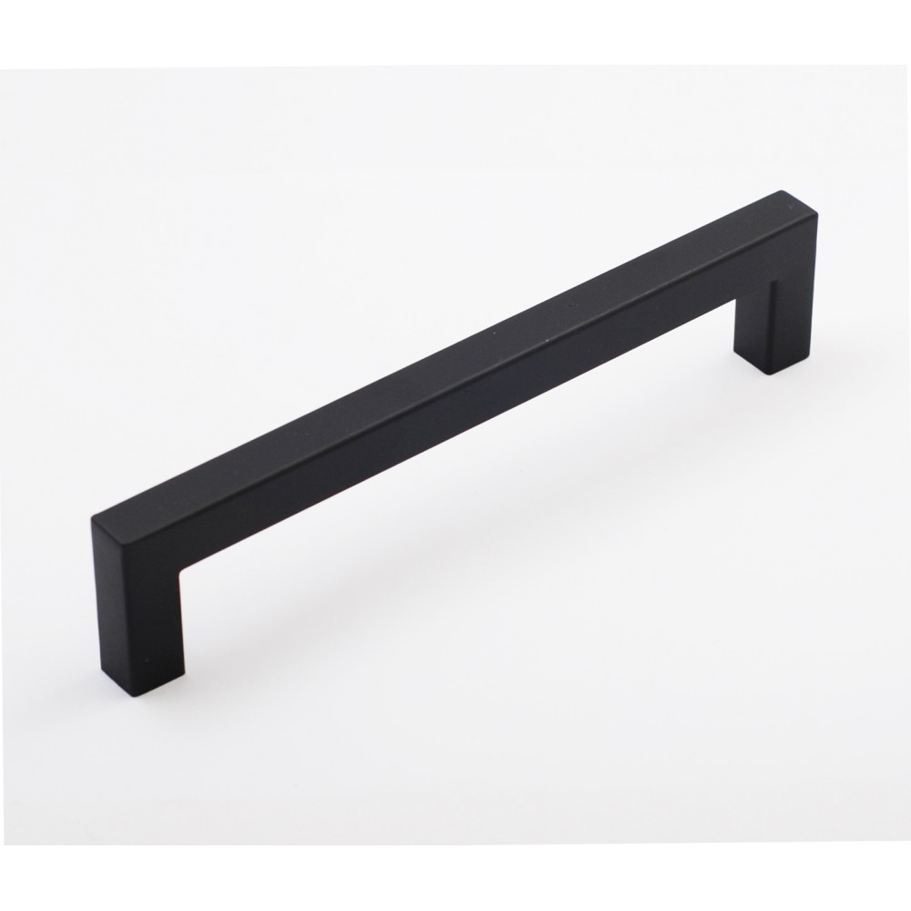 P58587BLK Stainless Steel Euro Style Black Coated Finish Square Bar Pull Handle Dia:1/2"X1/2"(12X12mm)