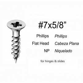 S758 1000PCS/BOX, #7x5/8",  Wood Screw Flat Head Phillips 