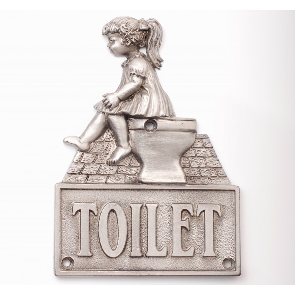 PL002 Novelty Handmade Solid Pewter Finely Sculpted Statuary Boy Toilet Sign Of Kids Theme