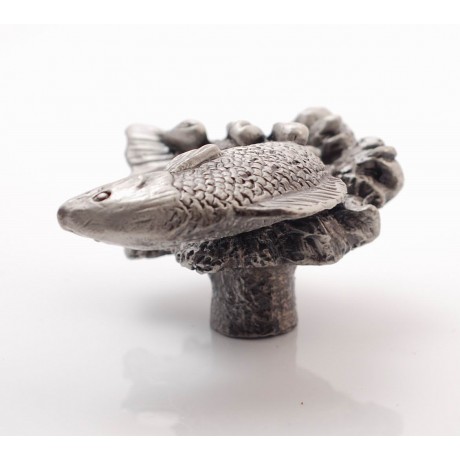 PS022 Novelty Handmade Solid Pewter Finely Sculpted Statuary Pull And Knob Of Sea Theme.
