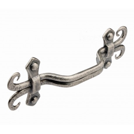  P88755/96AP 3-3/4" inch (96mm) Beautiful Vintage Classic Elegent Style Design Antique Pewter Kitchen Cabinet Pull Handle Closet Wood Door Pull handle Cabinet Door Decorative Hardware Home Decor Cabinet Furniture Pull Drawer Handle Cupboard 