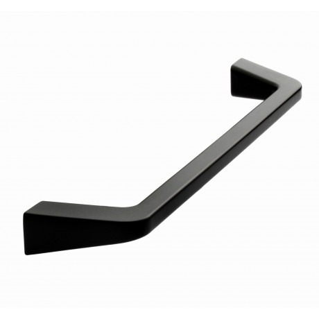  6-1/4 " inch (160mm) P88957/160BLK Flat Black Finish Powder Coated Euro Design Modern Style Kitchen Cabinet Pull Handle Closet Wood Door Pull handle Cabinet Door Decorative Hardware Home Decor Cabinet Furniture Pull Drawer Handle Cupboard