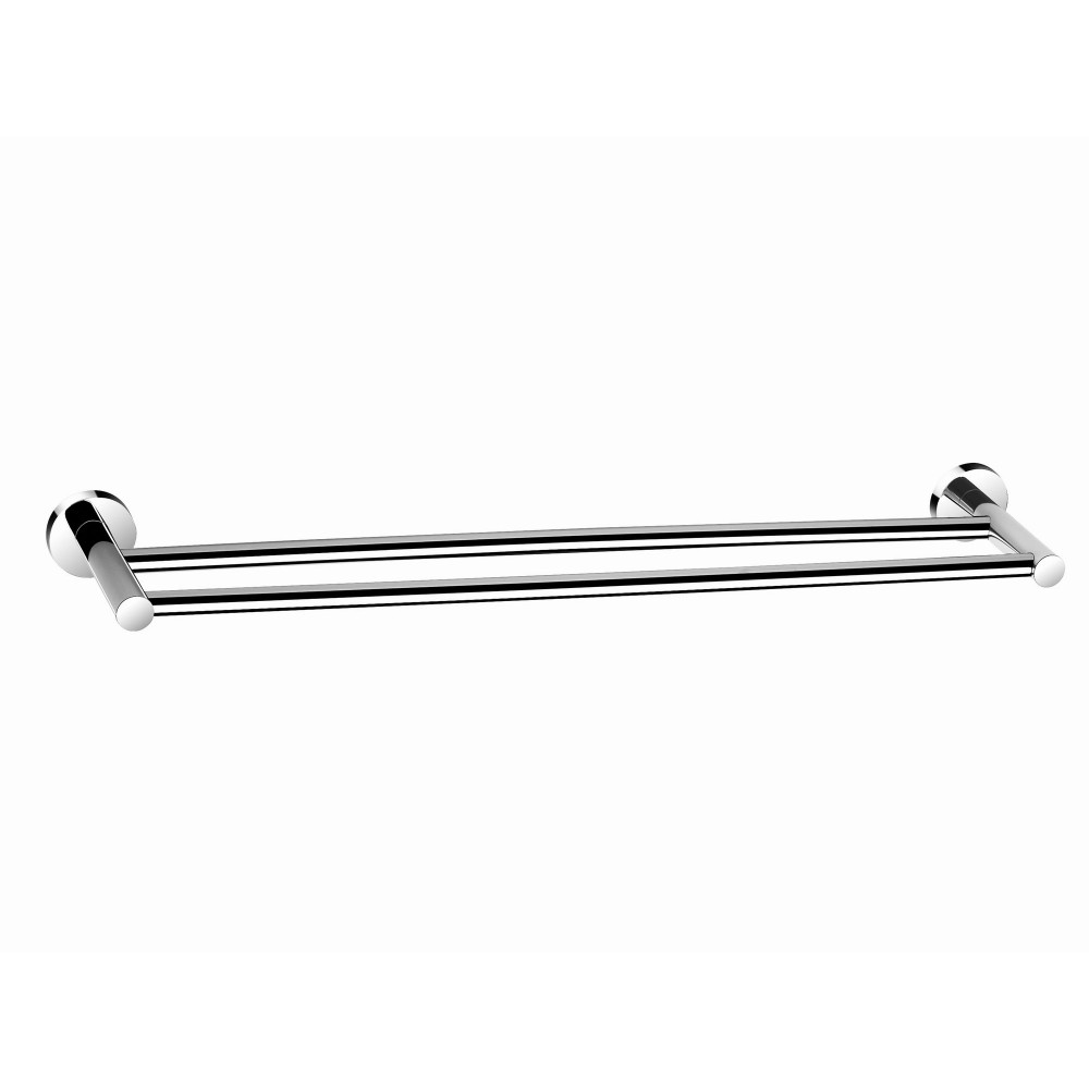  B112182/45CP 18" inch (45mm) & B112242/60CP 24" inch (60cm) Bathroom Wall Mount Chrome Double Towel Bar Towel Rail Holder, ALL SOLID BRASS MADE Bright Polished Chrome Finish. 