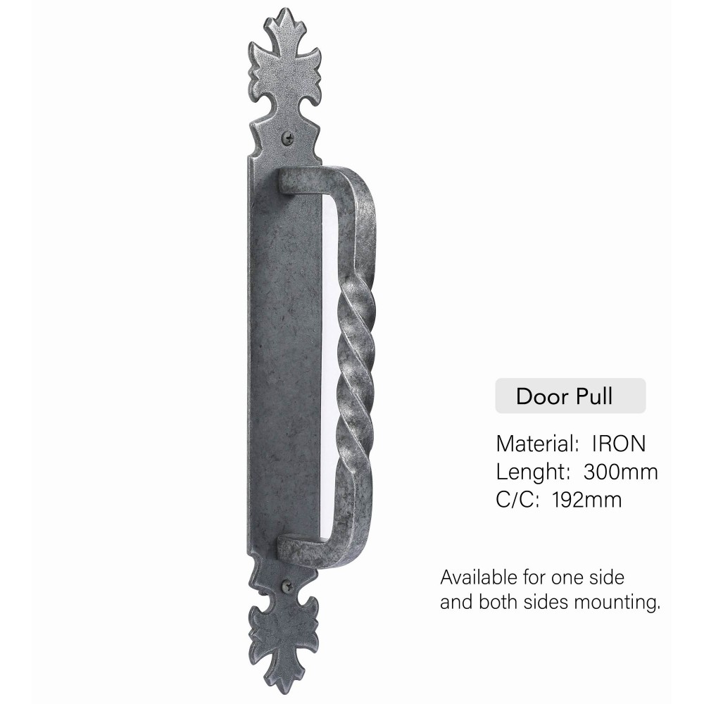 D7001/AI Antique Ironwork Door Pull Handle Antique weathered Natural Iron Wood Door Hardware Home Decor, forged Beautiful Vintage Decorative Hardware Home Decor Rustic Wild West American Style  French Design Old World arts crafts creations hand ma