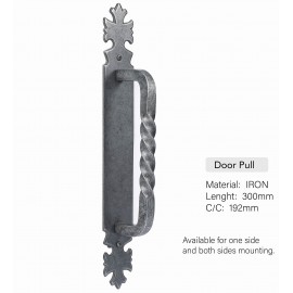 D7001/AI Antique Ironwork Door Pull Handle Antique weathered Natural Iron Wood Door Hardware Home Decor, forged Beautiful Vintage Decorative Hardware Home Decor Rustic Wild West American Style  French Design Old World arts crafts creations hand ma