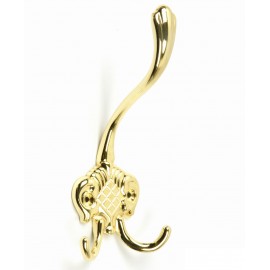  H8766-BP Beautiful Bright Brass Plated treble hook, Coat & Hat Hook, Curtain Hook Rack, Robe hook French Design Europe Traditional style Classic Elegant historical warm feeling Home Decorative Hardware Home Decor