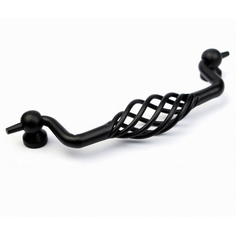  P68358.BLK Beautiful Vintage Steel Wire Birdcage Hand Welding Kitchen Cabinet Pull Handle Closet Wood Door Pull handle Cabinet Door Decorative Hardware Home Decor Cabinet Furniture Pull Drawer Handle Cupboard Pull