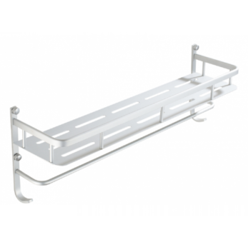  B3010/50SC Bathroom Wall Mount Towel Rack Bar Towel Rail Holder, double deck Bath Shelf Storage Rack Rail, Aluminium Satin Chrome Mat Color Decorative Bathroom Hardware Accessory Set With Modern contemporary Stylish Design