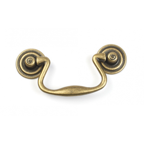  P88025/64AE 2-1/2" inch (64mm) Beautiful Vintage Antique English Brass Finish Kitchen Cabinet Pull Drop Handle Decorative Cabinet Hardware Home Decor Furniture Pull Knob Drawer Handle Cupboard Pull
