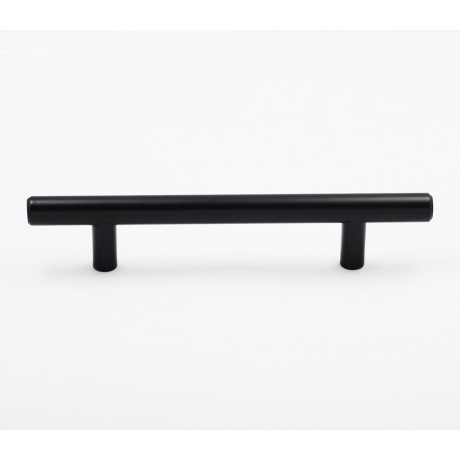 P68078BLK Flat Black Finish Powder Coated Heavy Duty Steel T Bar Handle CC 3-3/4", 5", 6-1/4" Bar Dia:1/2"(12mm) Cabinet Pull Knob Furniture Handle Wood Door Pull Cupboard Handle