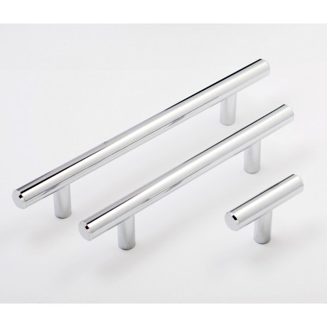 P68078CP Chrome Plated Shining Bright Heavy Duty Steel T Bar Handle CC 3-3/4", 5", 6-1/4" Bar Dia:1/2"(12mm) Cabinet Pull Knob Furniture Handle Wood Door Pull Cupboard Handle