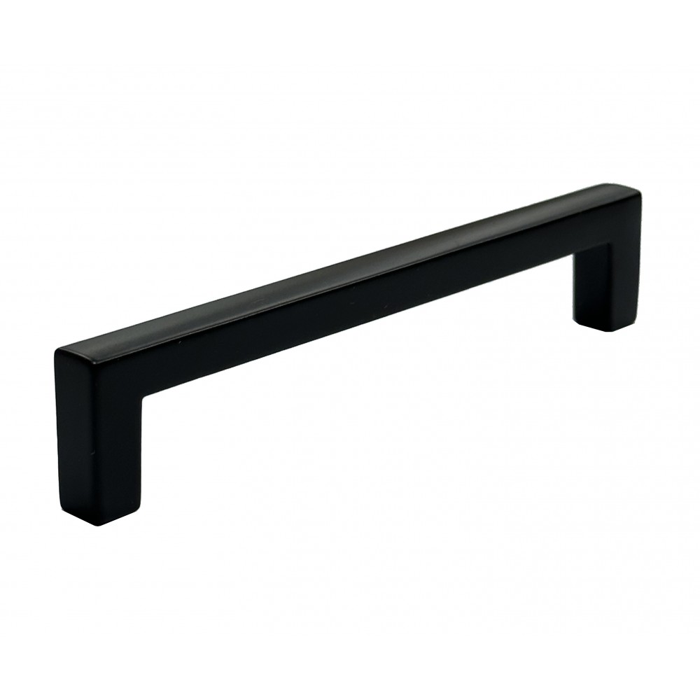 P88512BLK Flat Black Finish Powder Coated Euro Design Modern Style Kitchen Cabinet Pull Handle Closet Wood Door Pull handle Cabinet Door Decorative Hardware Home Decor Cabinet Furniture Pull Drawer Handle Cupboard Pull