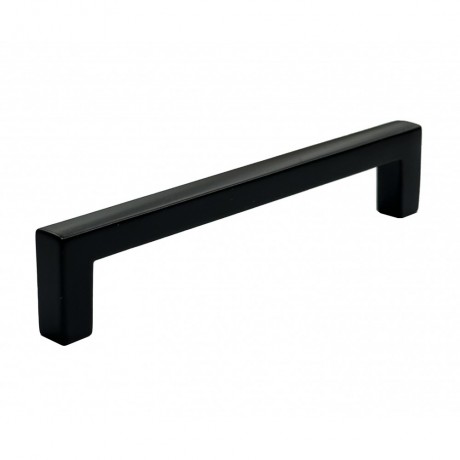 P88512BLK Flat Black Finish Powder Coated Euro Design Modern Style Kitchen Cabinet Pull Handle Closet Wood Door Pull handle Cabinet Door Decorative Hardware Home Decor Cabinet Furniture Pull Drawer Handle Cupboard Pull