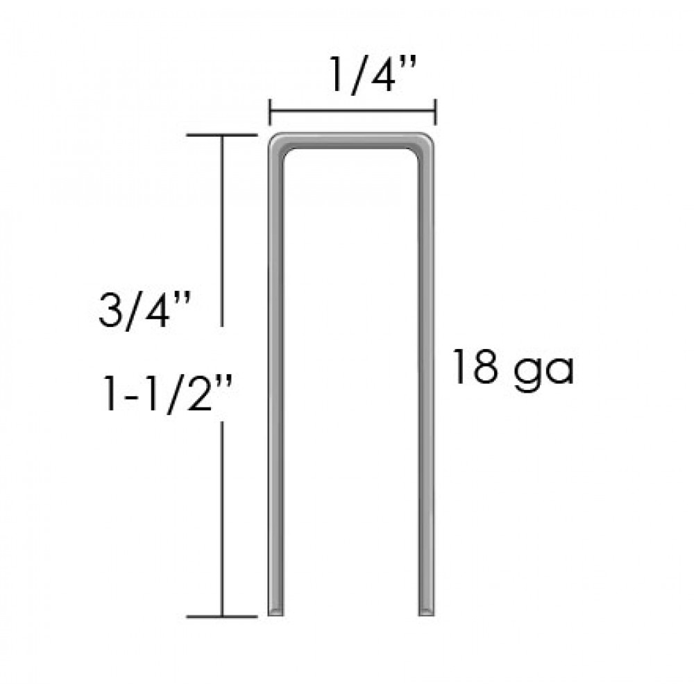 1/4" Crown 18 Ga Staple Nail J19 & J38