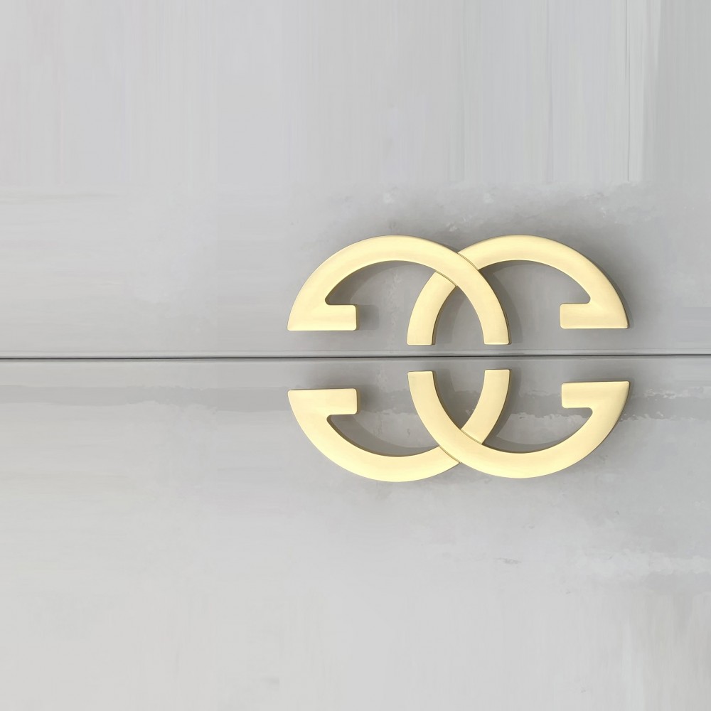 P80105.192GD 7-1/2" Modern Style Closet Cabinet Pull Handle Art Design Closet Door Pull Handle Decorative Furniture Pull Drawer Handle Pull