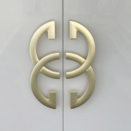 P80105.192GD 7-1/2" Modern Style Closet Cabinet Pull Handle Art Design Closet Door Pull Handle Decorative Furniture Pull Drawer Handle Pull