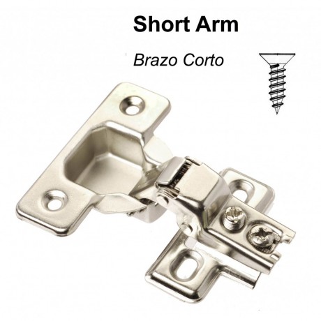 1/2"-5/8" OVERLAY ADJUSTABLE, CABINET HINGE SHORT ARM 1907 1907N