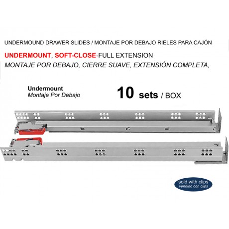 DJH UNDERMOUNT SOFT-CLOSE DRAWER SLIDES, FULL EXTENSION