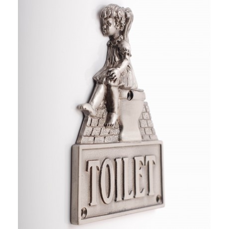 PL002 Novelty Handmade Solid Pewter Finely Sculpted Statuary Boy Toilet Sign Of Kids Theme