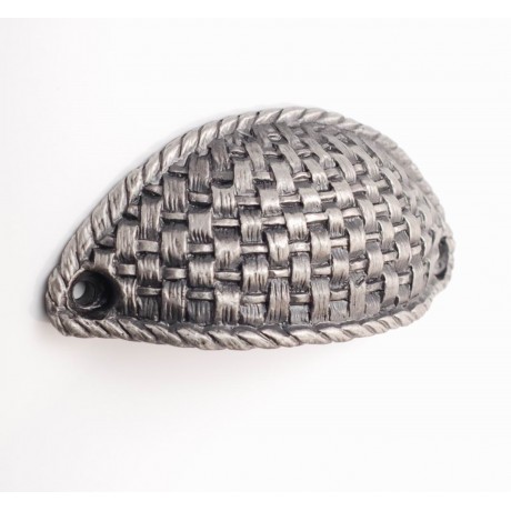 OP002 Novelty Handmade Solid Pewter  Finely Sculpted Statuary Pull and Knob of hand knitting Theme.