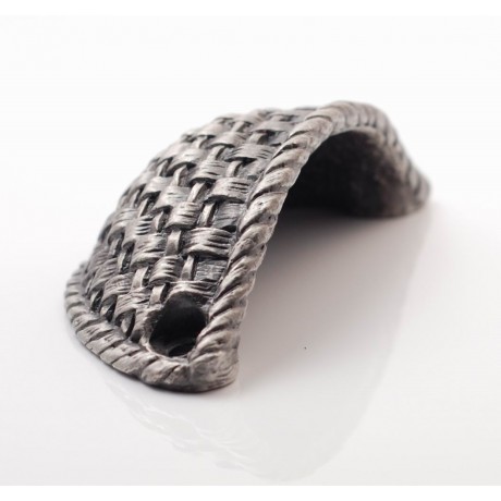 OP002 Novelty Handmade Solid Pewter  Finely Sculpted Statuary Pull and Knob of hand knitting Theme.