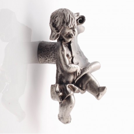 PP025 Novelty Handmade Solid Pewter Finely Sculpted Statuary Pull And Knob Of Angels Theme.