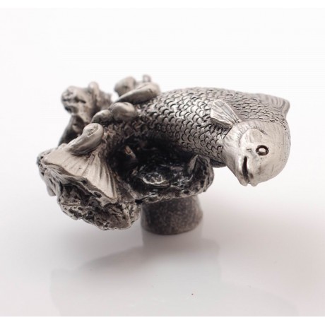 PS022 Novelty Handmade Solid Pewter Finely Sculpted Statuary Pull And Knob Of Sea Theme.