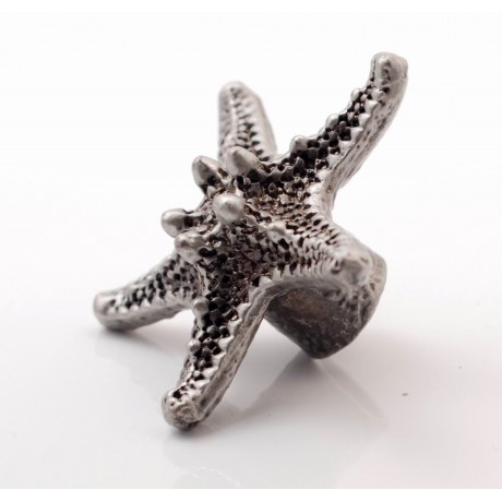 PS064 Novelty Handmade Solid Pewter Finely Sculpted Statuary Pull And Knob Of Sea Theme.
