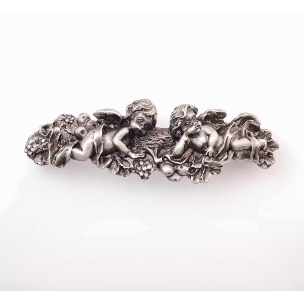 XP025 Novelty Handmade Solid Pewter Finely Sculpted Statuary Pull And Knob Of Angels Theme.