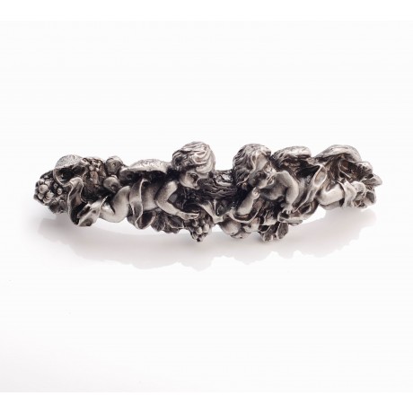 XP025 Novelty Handmade Solid Pewter Finely Sculpted Statuary Pull And Knob Of Angels Theme.