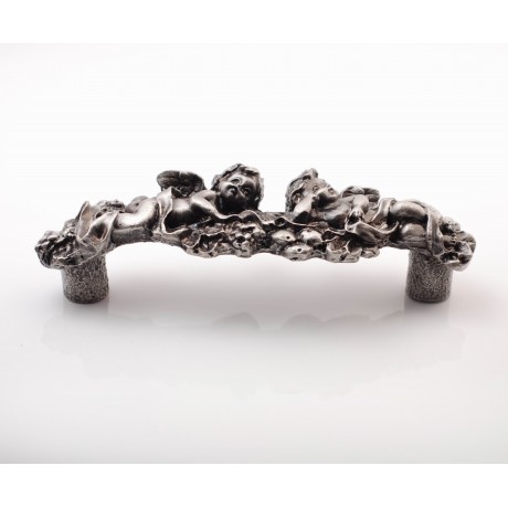 XP025 Novelty Handmade Solid Pewter Finely Sculpted Statuary Pull And Knob Of Angels Theme.