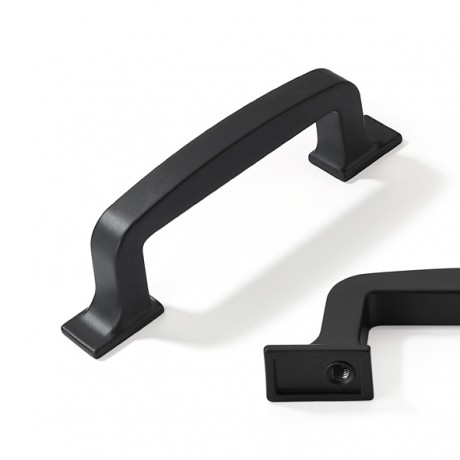 P8266.76BLK & P8266.96BLK PFlat Black Finish Powder Coated Euro Design Modern Style Kitchen Cabinet Pull Handle Closet Wood Door Pull Handle Cabinet Door Decorative Hardware Home Decor Cabinet Furniture Pull Drawer Handle Cupboard Pull96 P03.BK