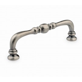  P88451/96AP 3-3/4" inch (96mm) Beautiful Vintage Classic Elegent Style Design Antique Pewter Kitchen Cabinet Pull Handle Closet Wood Door Pull handle Cabinet Door Decorative Hardware Home Decor Cabinet Furniture Pull Drawer Handle Cupboard