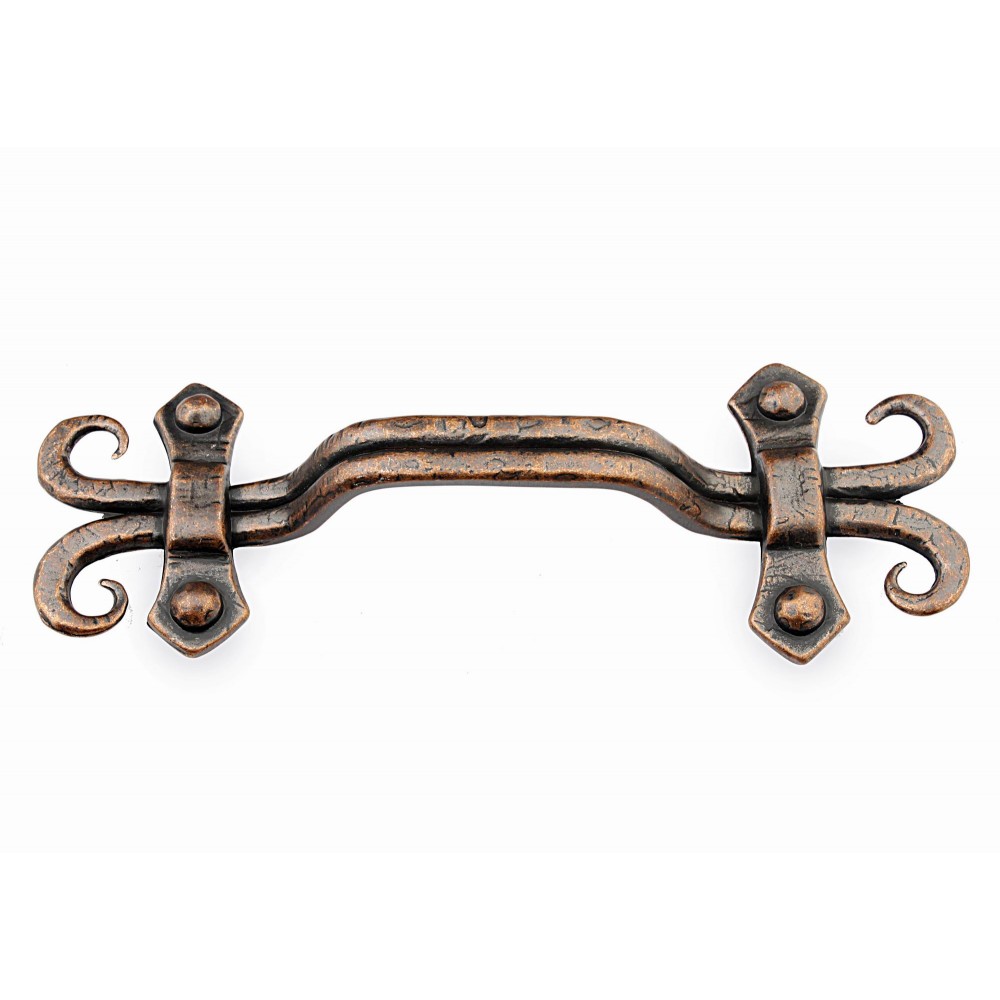  P88755/96AC 3-3/4" inch (96mm) Antique Copper Vintage Kitchen Door Pull Cabinet Pull Knob Furniture Handle Cupboard Rustic Classic Country Style Elegant Art Designer Hardware Ironwork  Decorative Hardware