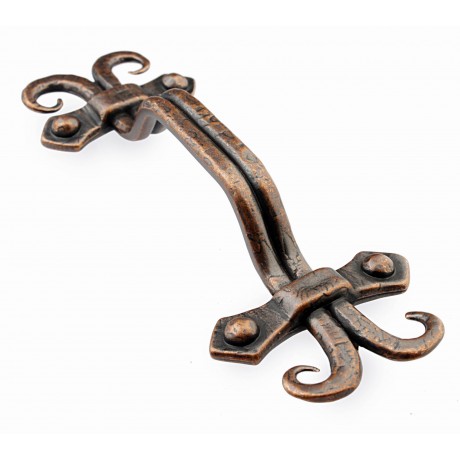  P88755/96AC 3-3/4" inch (96mm) Antique Copper Vintage Kitchen Door Pull Cabinet Pull Knob Furniture Handle Cupboard Rustic Classic Country Style Elegant Art Designer Hardware Ironwork  Decorative Hardware