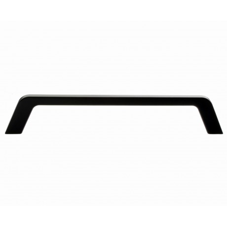  6-1/4 " inch (160mm) P88957/160BLK Flat Black Finish Powder Coated Euro Design Modern Style Kitchen Cabinet Pull Handle Closet Wood Door Pull handle Cabinet Door Decorative Hardware Home Decor Cabinet Furniture Pull Drawer Handle Cupboard