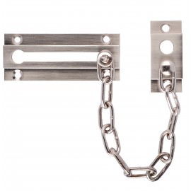  D5002SN SOLID BRASS Chain Door Guard Chain Door Lock, Brass Satin Nickel SN Finish Decorative Door Hardware Builders Hardware Quick Install Home Hardware Home Decor