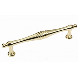  P88725/128BP 5" inch (128mm) Bright Brass Plated Style Kitchen Cabinet Pull Handle Closet Wood Door Pull handle Cabinet Door Decorative Cabinet Hardware Home Decor Furniture Pull Drawer Handle Cupboard Pull