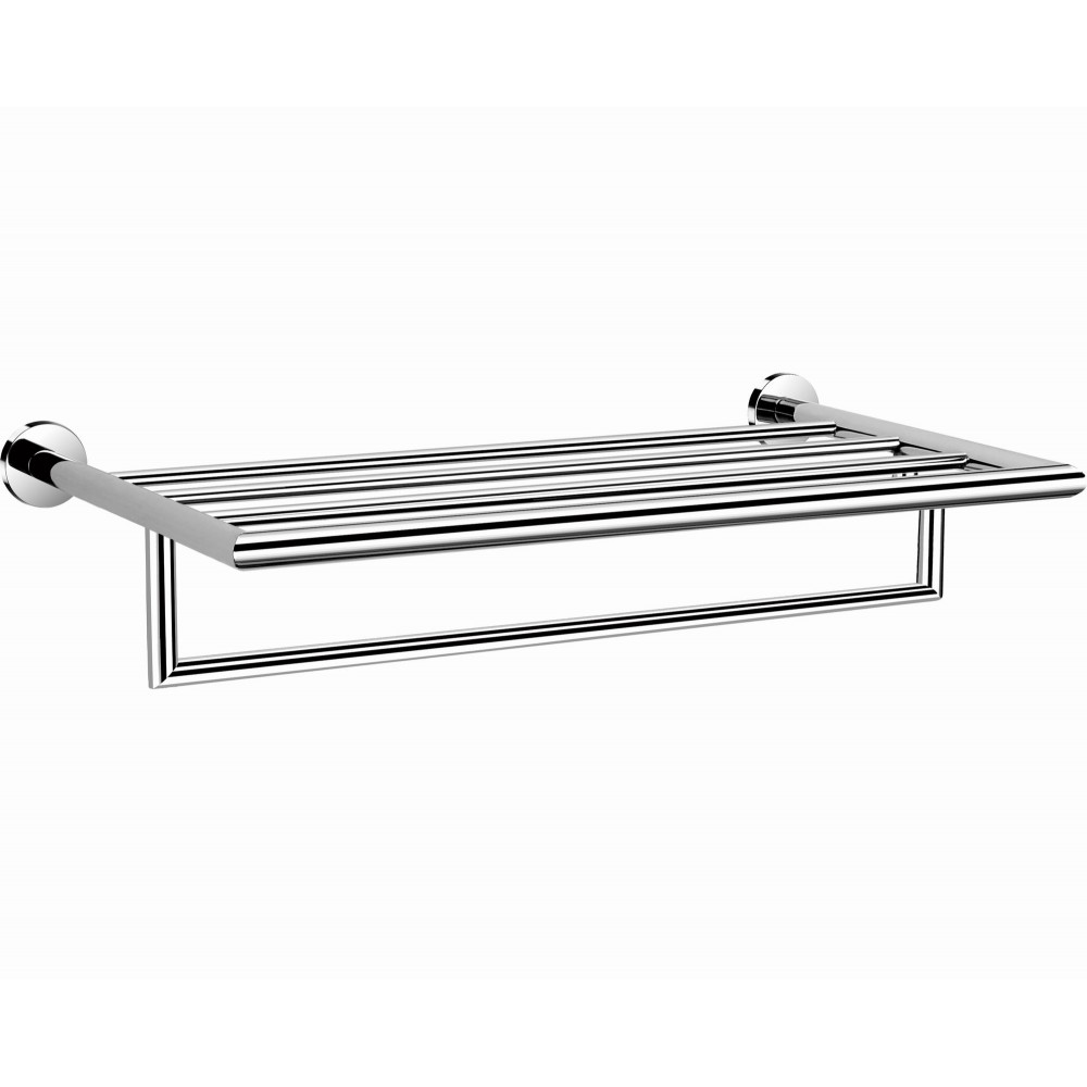  B136621/60CP 24" inch (60cm) Bathroom Wall Mount Chrome Towel Rack Bar Towel Rail Holder, Bath Shelf Storage Rack Rail, ALL SOLID BRASS MADE Bright Polished Chrome Finish High Quality Bath Hardware Home Decor Decorative Bathroom Hardwar