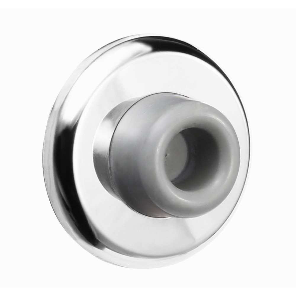  D1018/63CP Wall Door Stopper with rubber bumper, Wall Mounted Door Bumper, CP Bright Chrome Finish Dia:2-1/2" inch 64mm Decorative Door Hardware Builders Hardware quick install Home Hardware Home Decor