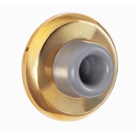  D1018/63BP Wall Door Stopper with rubber bumper, Wall Mounted Door Bumper, Bright Polished Brass Finish Dia:2-1/2" inch 64mm Decorative Door Hardware Builders Hardware quick install Home Hardware Home Decor