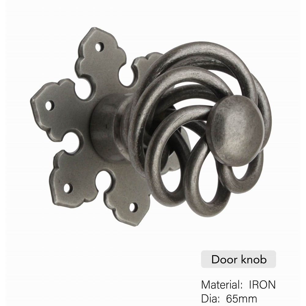  D4003/AI Antique Ironwork Birdcage Door Knob Antique weathered Natural Iron Wire Door Handle Door Pull Hand forged Beautiful Vintage Decorative Hardware Home Decor Rustic Wild West Style French Design Old World arts crafts creations hand