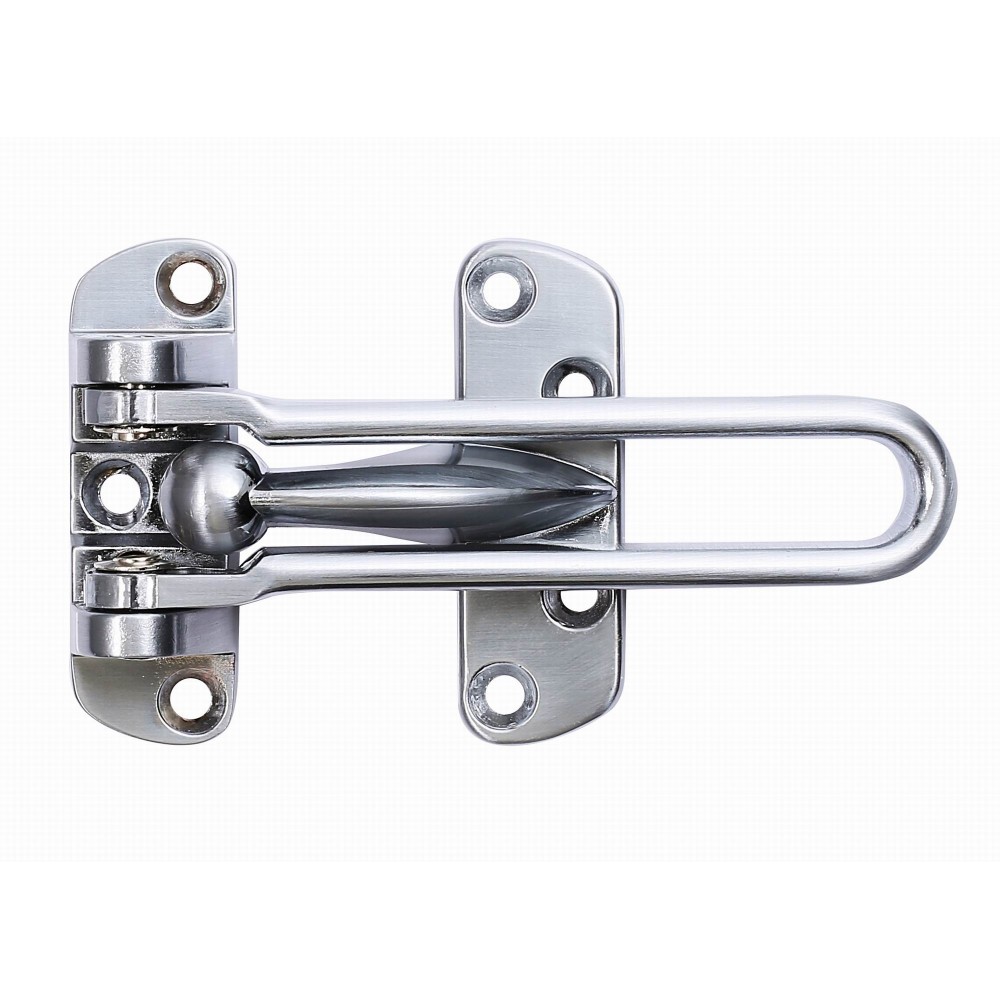  D5001/105BSC Heavy Duty Door Security Door Guard Swing Bar Lock 4-1/8" inch SC Satin Chrome Finish solid zinc diecasted Decorative Door Hardware Builders Hardware quick install Home Hardware Home Decor