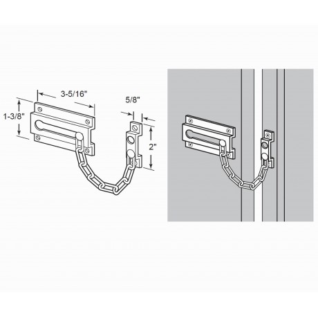  D5002PB SOLID BRASS Chain Door Guard Chain Door Lock, Brass polished bright finish Decorative Door Hardware Builders Hardware quick install Home Hardware Home Decor